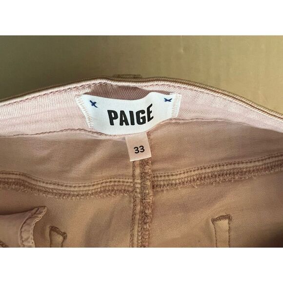 *PAIGE* PINK DENIM WOMEN SZ 33 HOXTON ANKLE STRAIGHT LEG JEANS Made In USA - Picture 9 of 14